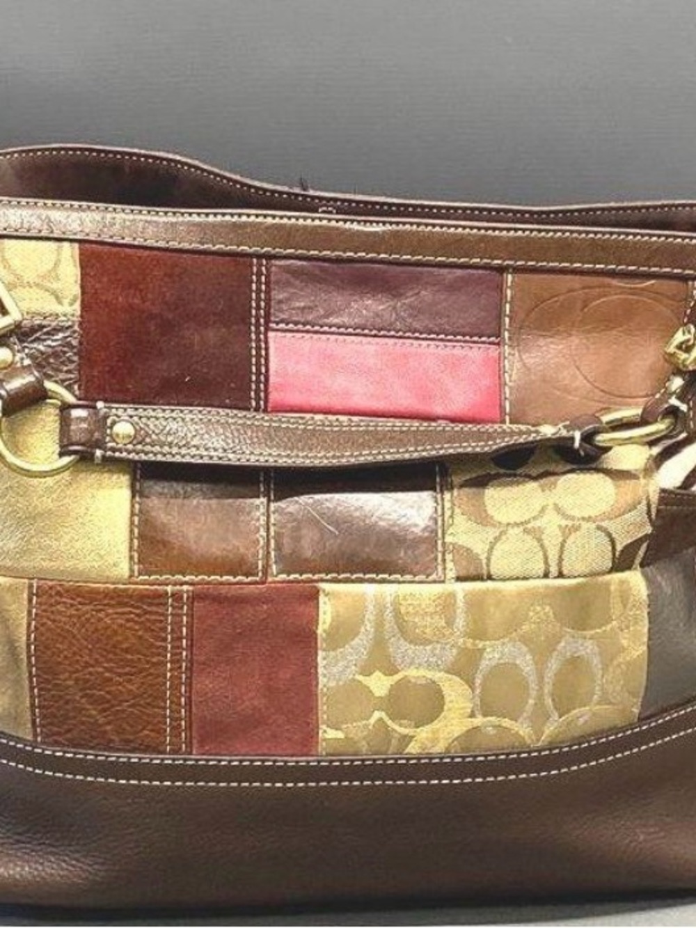 Coach Vintage Holiday Patchwork Tote - Picture 2 of 6